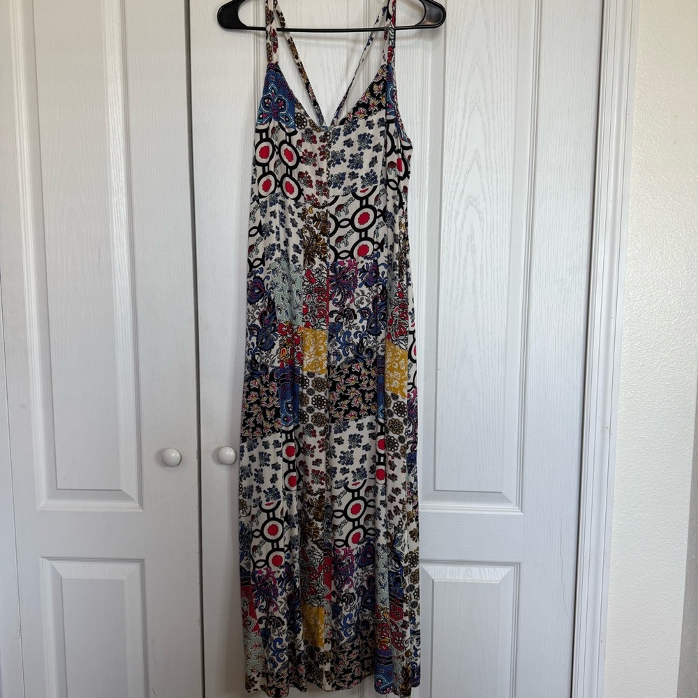 For The Republic Colorful Patchwork Boho Maxi Dre… - image 1